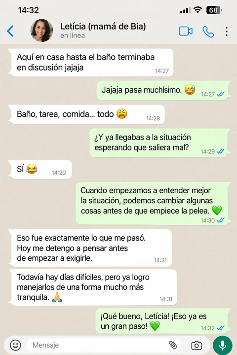 Testimonio de una mamá por WhatsApp