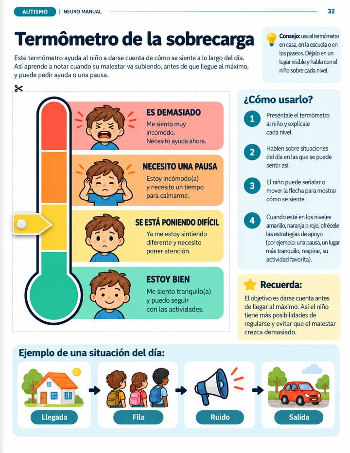 Página del Termómetro de la Sobrecarga, del módulo de Autismo